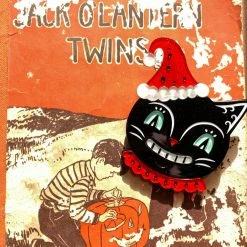 Faire Johanna Parker X Lipstick & Chrome That Festive Feline Brooch