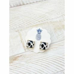 Faire Cow Print Stud Earrings Home