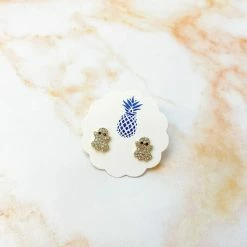 Faire Rhinestone Ghost Stud Earrings Home