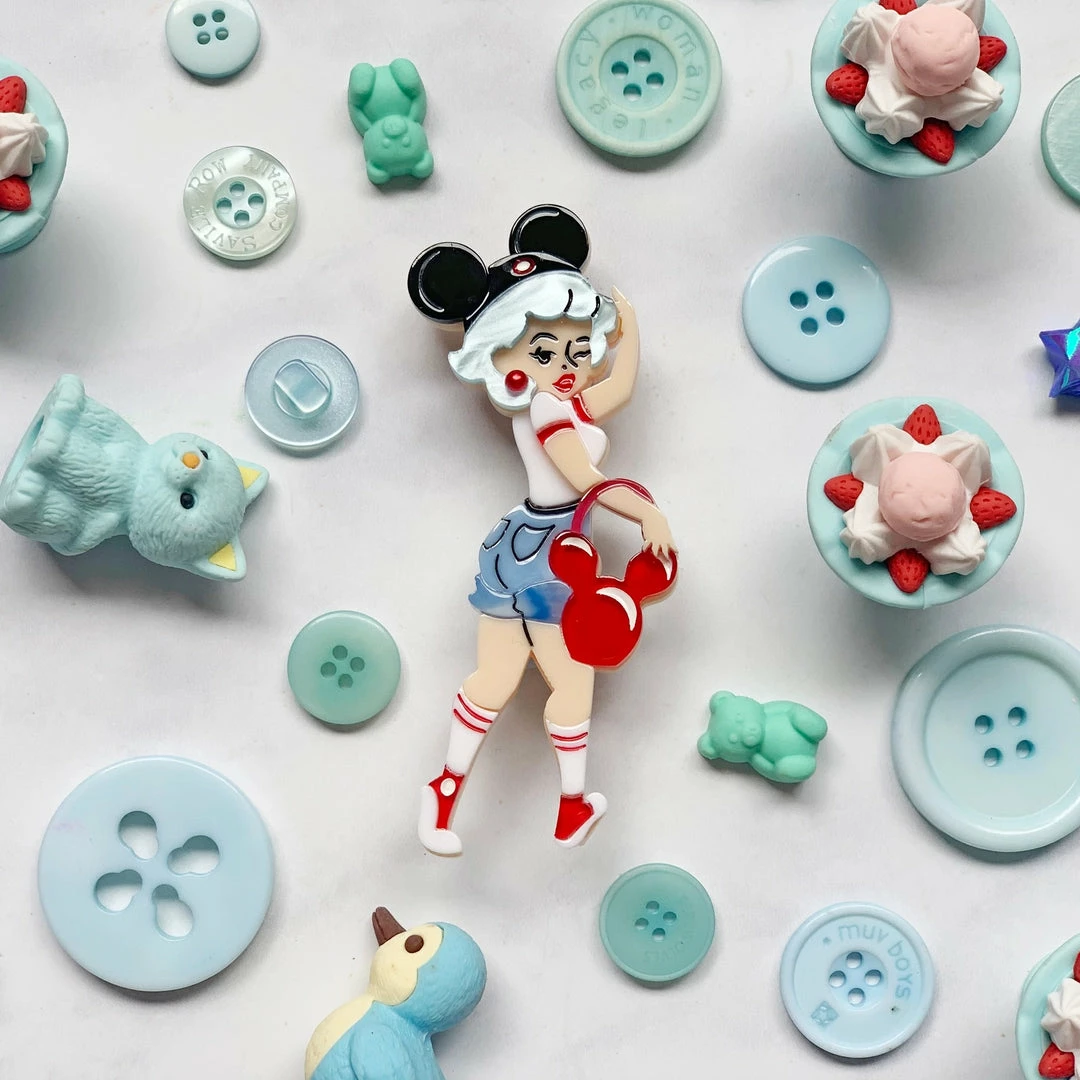 Faire Disney Lipstick & Chrome Bounding Belle Brooch 3 Faire Disney Lipstick & Chrome Bounding Belle Brooch