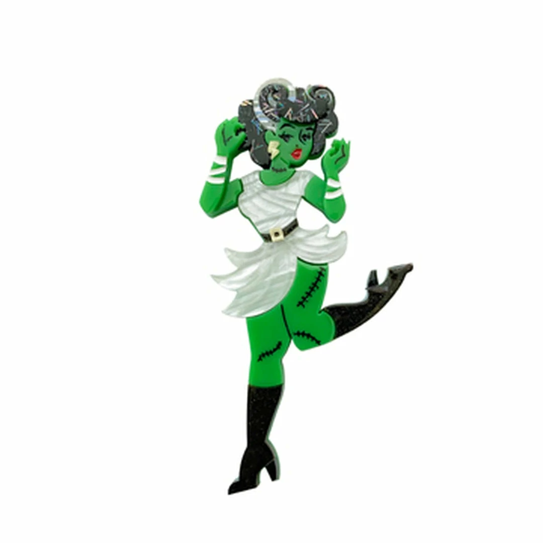 Faire Lipstick & Chrome FrankenBelle Halloween Brooch 1 Faire Lipstick & Chrome FrankenBelle Halloween Brooch