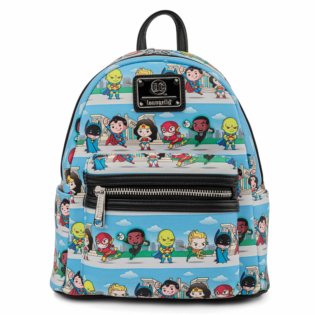Loungefly In Stock Loungefly DC Comics Superheroes Chibi Lineup Mini Backpack 1 Loungefly In Stock Loungefly DC Comics Superheroes Chibi Lineup Mini Backpack