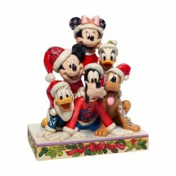 Enesco Disney Traditions Santa Christmas Mickey & Friends Figurine By Jim Shore