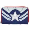 Loungefly Marvel Falcon Captain America Cosplay Ziparound Wallet Loungefly In Stock
