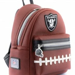Loungefly NFL Las Vegas Raiders Pigskin Logo Mini Backpack 11 Loungefly NFL Las Vegas Raiders Pigskin Logo Mini Backpack