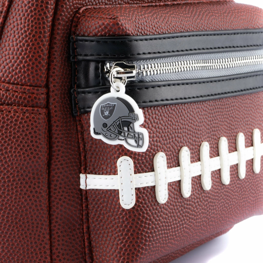 Loungefly NFL Las Vegas Raiders Pigskin Logo Mini Backpack 2 Loungefly NFL Las Vegas Raiders Pigskin Logo Mini Backpack