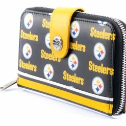 Loungefly In Stock Loungefly NFL Pittsburgh Steelers Logo AOP Bifold Wallet