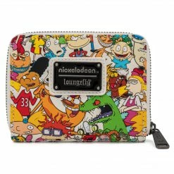 Loungefly Nickelodeon Nick Rewind Gang AOP Ziparound Wallet
