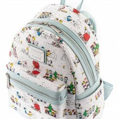 Loungefly Peanuts Happy Holidays AOP Mini Backpack Loungefly In Stock