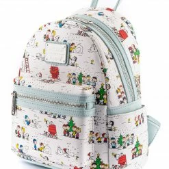 Loungefly Peanuts Happy Holidays AOP Mini Backpack Loungefly In Stock