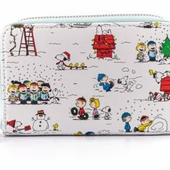 Loungefly Peanuts Happy Holidays AOP Ziparound Wallet