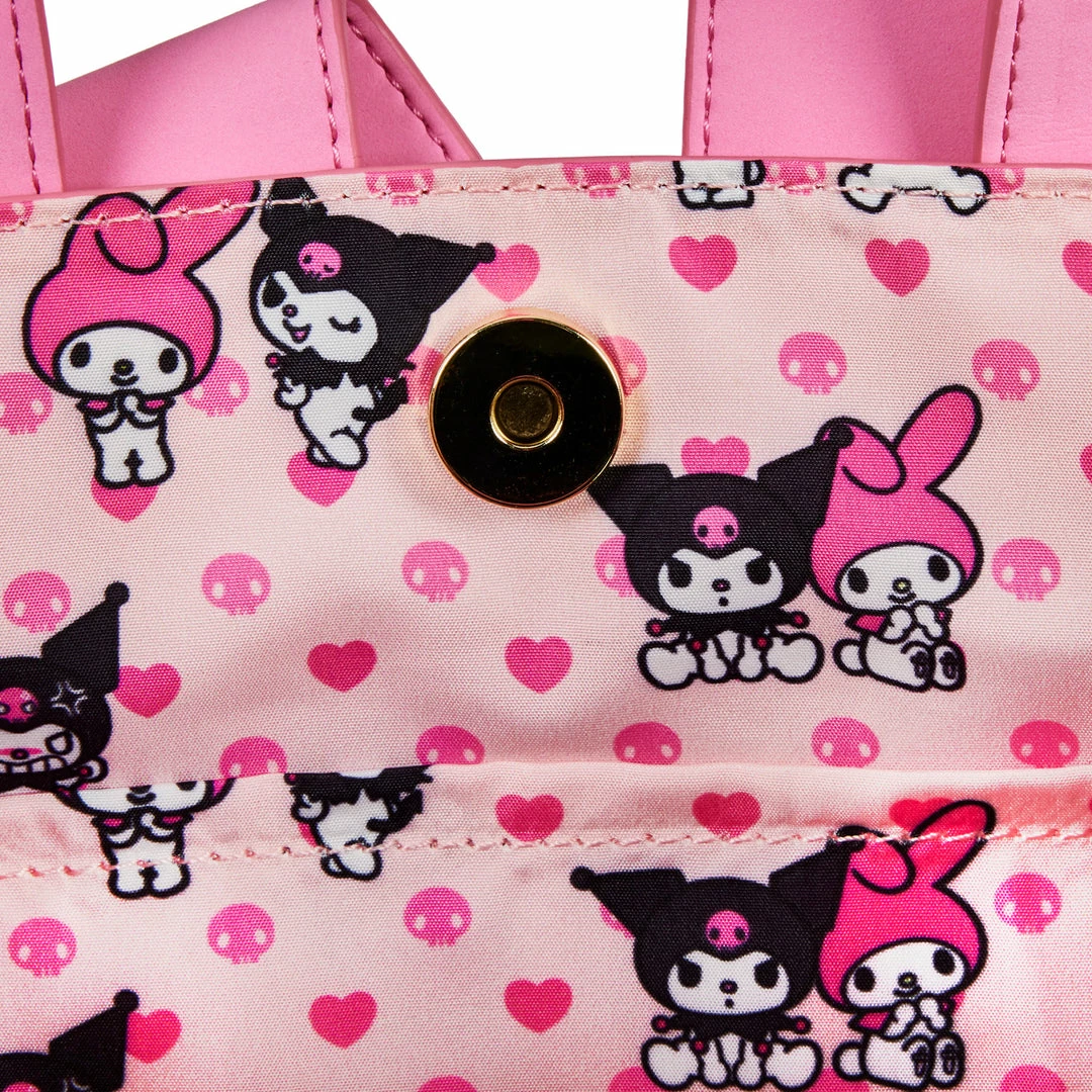 Loungefly In Stock Loungefly Sanrio My Melody & Kuromi Double Sided Crossbody 4 Loungefly In Stock Loungefly Sanrio My Melody & Kuromi Double Sided Crossbody