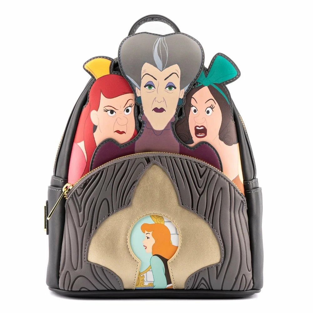 Loungefly Disney Villains Scene Evil Stepmother And Stepsisters Mini Backpack 1 Loungefly Disney Villains Scene Evil Stepmother And Stepsisters Mini Backpack