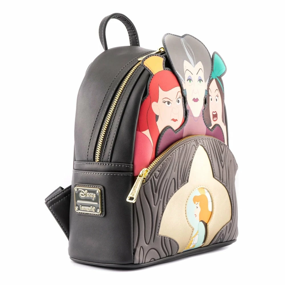 Loungefly Disney Villains Scene Evil Stepmother And Stepsisters Mini Backpack 2 Loungefly Disney Villains Scene Evil Stepmother And Stepsisters Mini Backpack