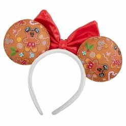 Loungefly In Stock Loungefly Disney Gingerbread AOP Patent Bow Heart Headband