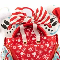 Loungefly Disney Mickey Minnie Snowman AOP Mini Backpack Headband Set Loungefly In Stock