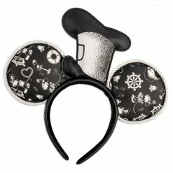 Loungefly Disney Steamboat Willie Applique Hat Rope Piping Ears Headband Loungefly In Stock