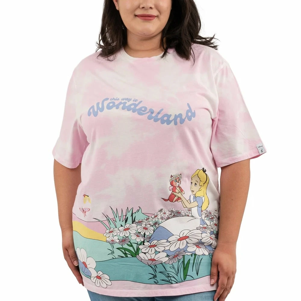 Loungefly Disney Alice In Wonderland Daisy Fields Print Tee 1 Loungefly Disney Alice In Wonderland Daisy Fields Print Tee