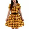 Loungefly Stitch Shoppe Minnie Mickey Spooky Gingham "Laci" Dress