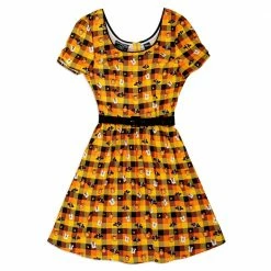 Loungefly Stitch Shoppe Minnie Mickey Spooky Gingham "Laci" Dress