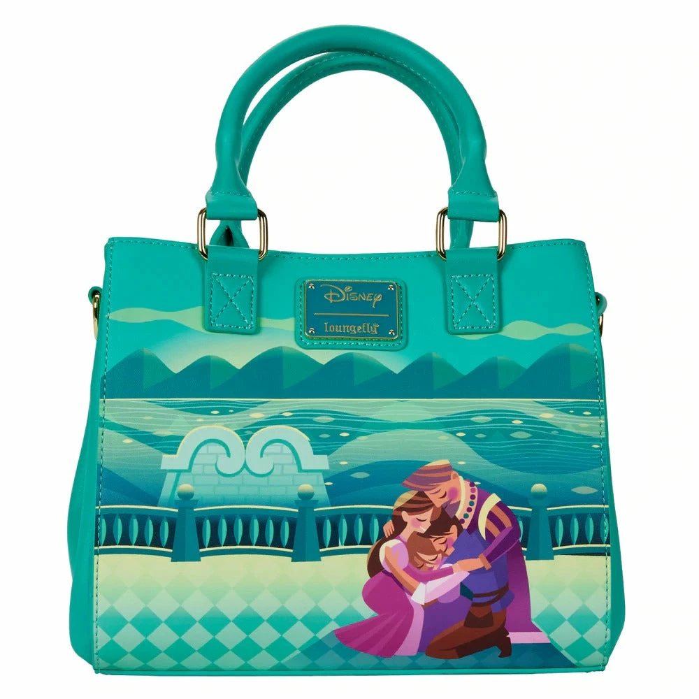 Loungefly In Stock Loungefly Disney Tangled Princess Castle Crossbody 7 Loungefly In Stock Loungefly Disney Tangled Princess Castle Crossbody