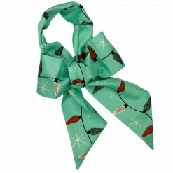 Faire Johanna Parker X Lipstick & Chrome Teal Vintage Lights Skinny Scarf