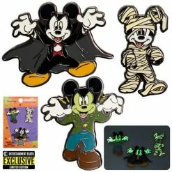 Loungefly Disney Mickey Mouse Halloween Mickeys Enamel Pin 3-Pack - Entertainment Earth Exclusive