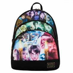 Loungefly Harry Potter Trilogy Triple Pocket Mini Backpack Loungefly In Stock