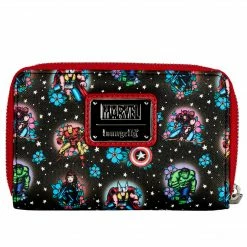 Loungefly Marvel Avengers Floral Tattoo Ziparound Wallet Loungefly In Stock