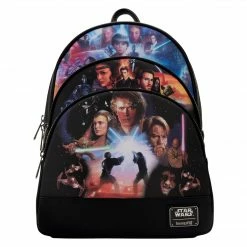 Loungefly Star Wars Prequel Trilogy Triple Pocket Mini Backpack Loungefly In Stock
