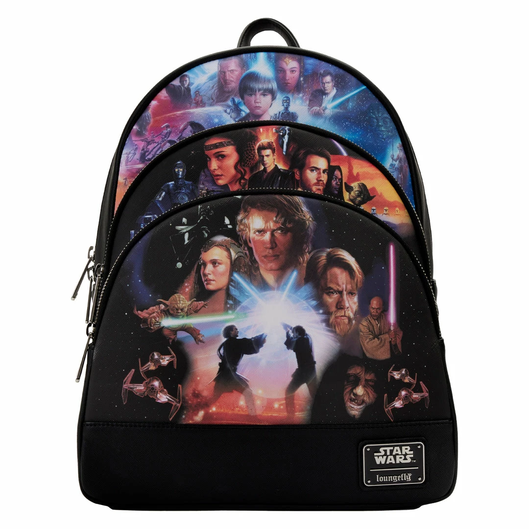 Loungefly Star Wars Prequel Trilogy Triple Pocket Mini Backpack Loungefly In Stock 2 Loungefly Star Wars Prequel Trilogy Triple Pocket Mini Backpack Loungefly In Stock