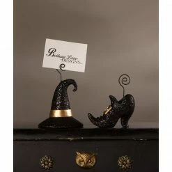 Bethany Lowe Witch Hat And Shoe Place Card Holder And Ornament Set Of 2